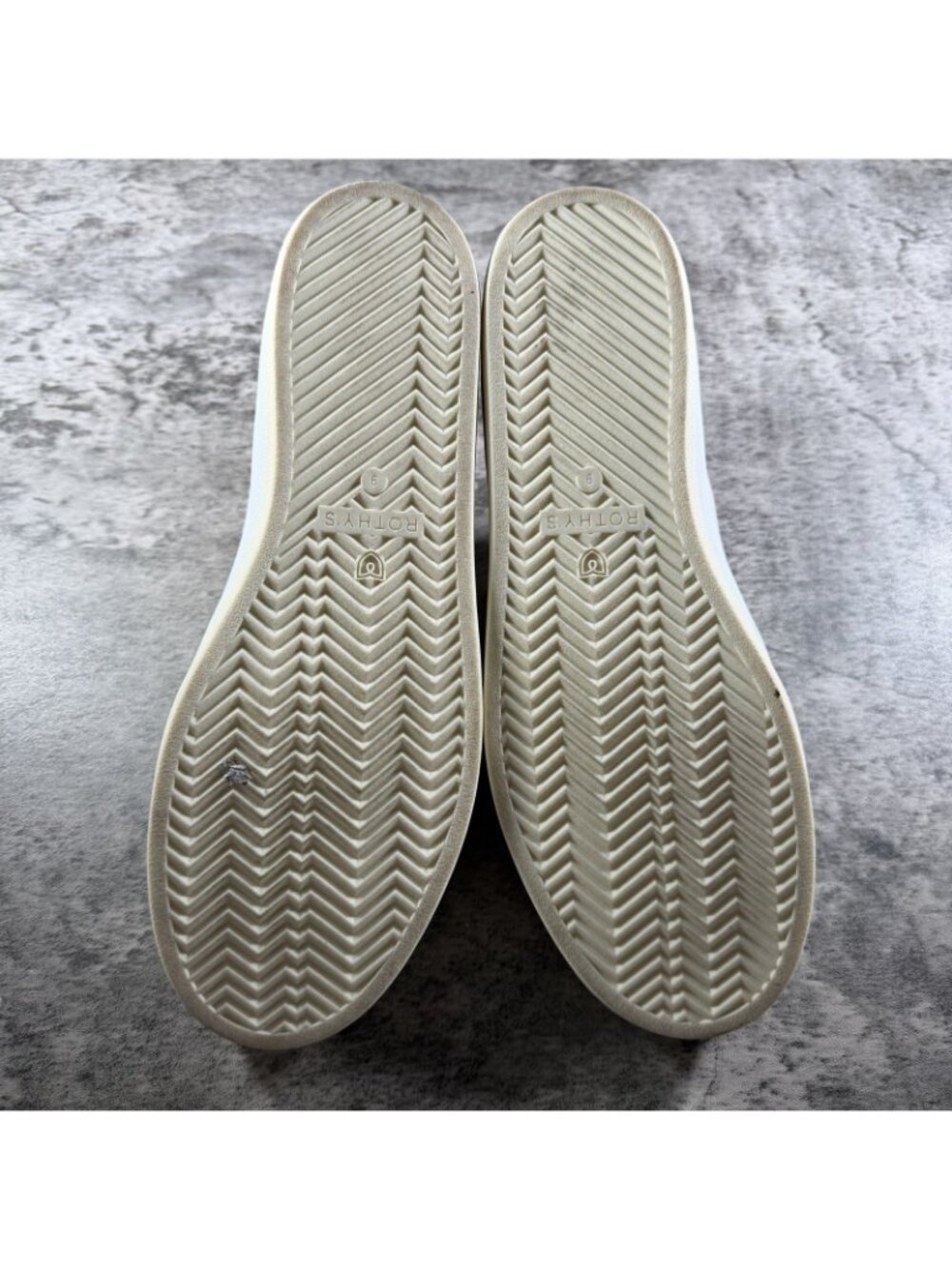 Rothy’s The Lace Up Sneakers Shoes Women’s Size 9 Vanilla Textile Stretch Cuff - Picture 8 of 10